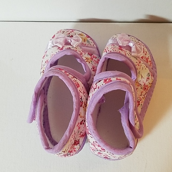 Floral Purple & Pink Shoes Size 12. 5" x 2 1/4" - Picture 4 of 4